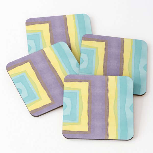 Item preview, Structured Geometric Pattern with Squares and Lines in Aqua and Lavender designed and sold by Zilpa’s Prints.