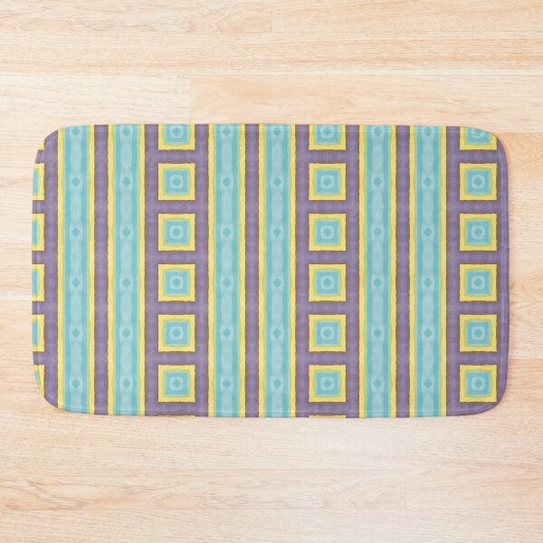 Item preview, Structured Geometric Pattern with Squares and Lines in Aqua and Lavender designed and sold by Zilpa’s Prints.