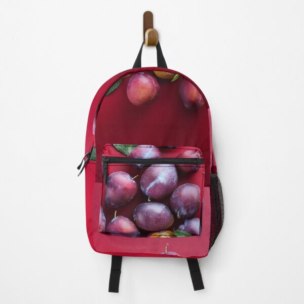 Item preview, Organic purple ripe plums on red background designed and sold by Design your dreams.