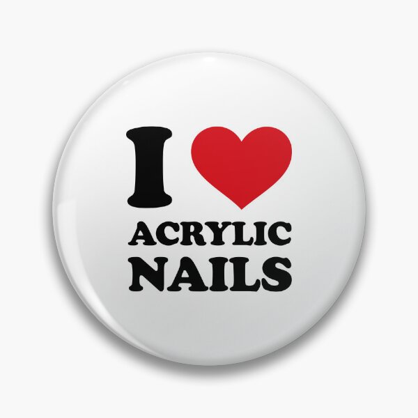Item preview, I Love Acrylic Nails ❤️ Minimal Red Heart Design designed and sold by EmeraldeaArt.