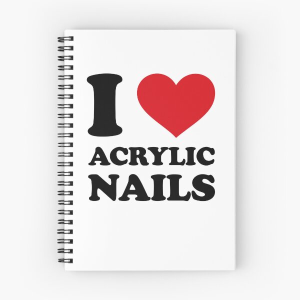 Item preview, I Love Acrylic Nails ❤️ Minimal Red Heart Design designed and sold by EmeraldeaArt.
