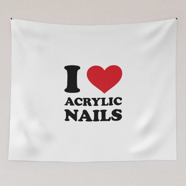 Item preview, I Love Acrylic Nails ❤️ Minimal Red Heart Design designed and sold by EmeraldeaArt.