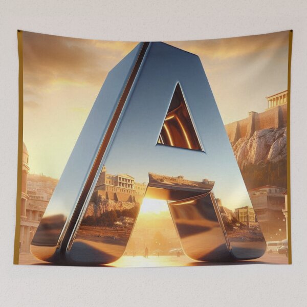 Item preview, Athens-Inspired Letter A Design – Minimalist Cityscape Art for Travel Lovers | AI Graphic for Apparel & Accessories designed and sold by knalpot-design.