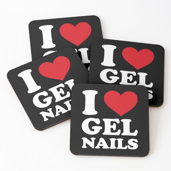 Item preview, I Love Gel Nails ❤️ Minimal Red Heart Design white text designed and sold by EmeraldeaArt.