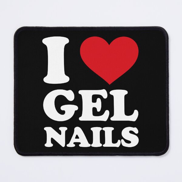 Item preview, I Love Gel Nails ❤️ Minimal Red Heart Design white text designed and sold by EmeraldeaArt.