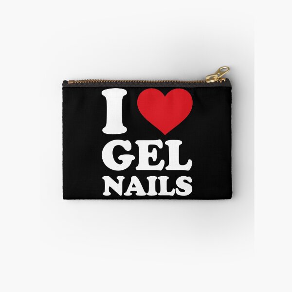 Item preview, I Love Gel Nails ❤️ Minimal Red Heart Design white text designed and sold by EmeraldeaArt.