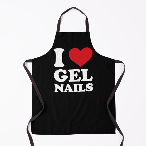 Item preview, I Love Gel Nails ❤️ Minimal Red Heart Design white text designed and sold by EmeraldeaArt.