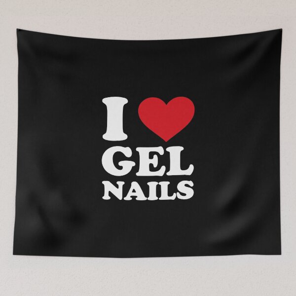 Item preview, I Love Gel Nails ❤️ Minimal Red Heart Design white text designed and sold by EmeraldeaArt.