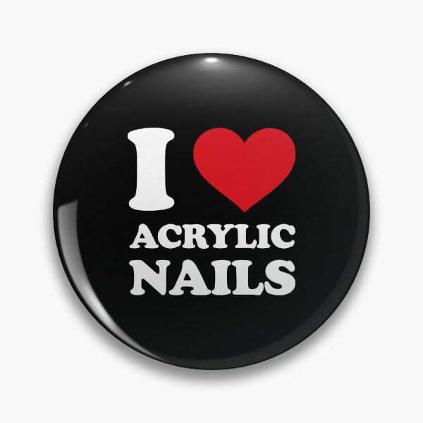 Item preview, I Love Acrylic Nails ❤️ Minimal Red Heart Design White text designed and sold by EmeraldeaArt.