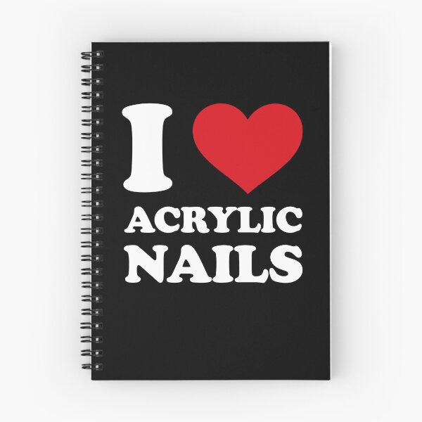 Item preview, I Love Acrylic Nails ❤️ Minimal Red Heart Design White text designed and sold by EmeraldeaArt.