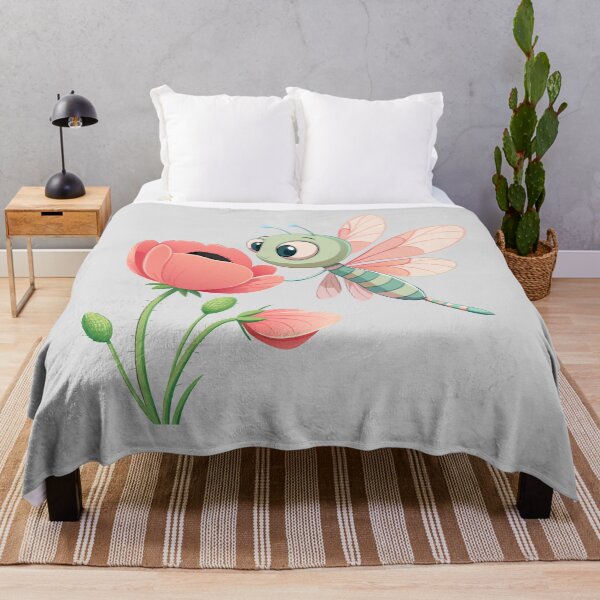 Item preview, Colorful Baby Dragonfly Near a Flower (v03) designed and sold by artSchip.