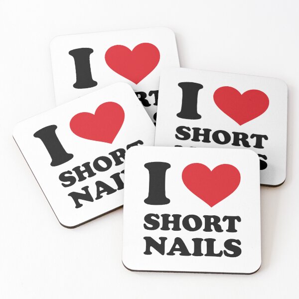 Item preview, I ❤️ Short Nails – Minimal Red Heart Design designed and sold by EmeraldeaArt.