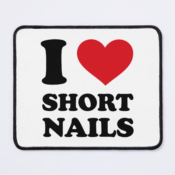 Item preview, I ❤️ Short Nails – Minimal Red Heart Design designed and sold by EmeraldeaArt.
