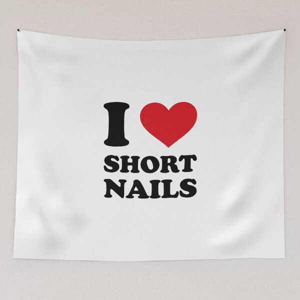 Item preview, I ❤️ Short Nails – Minimal Red Heart Design designed and sold by EmeraldeaArt.