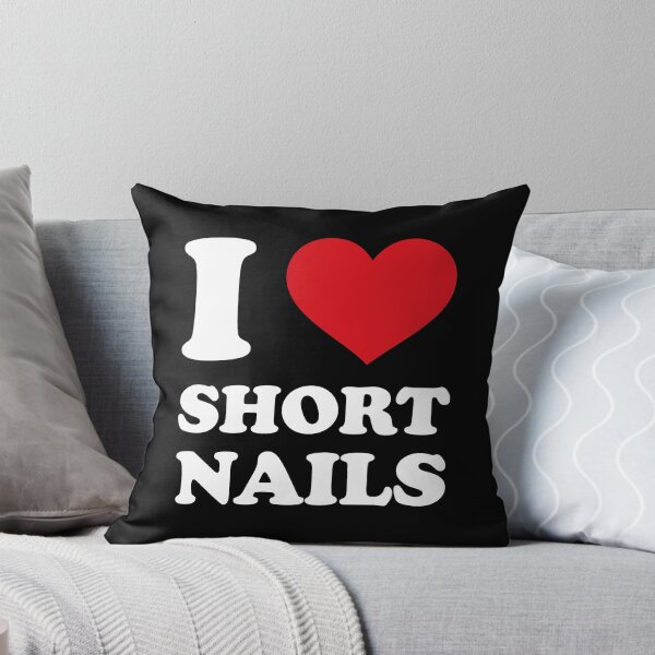 Item preview, I ❤️ Short Nails – White Text Red Heart Design designed and sold by EmeraldeaArt.