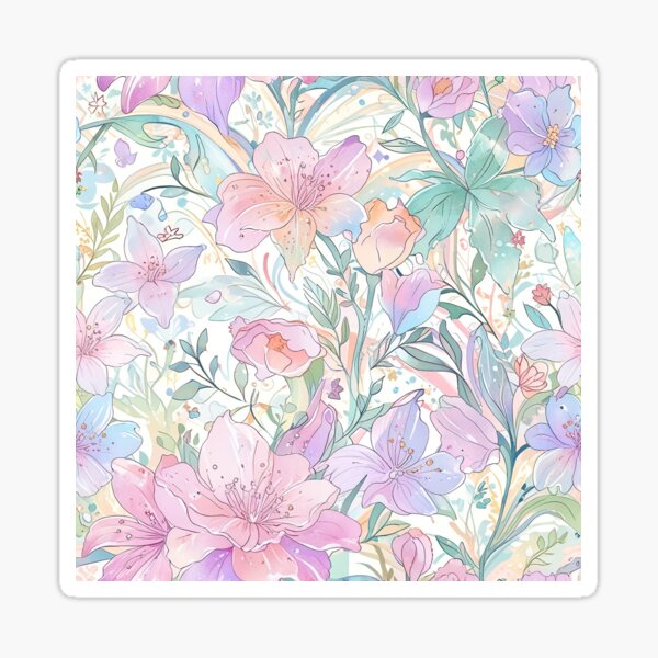 Item preview, Delicate Watercolor Floral Pattern With Soft Pastel Colors designed and sold by CoolPixels.