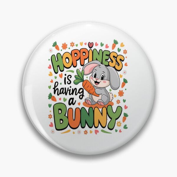 Item preview, Hoppiness is Having a Bunny – Cute Bunny Lover Design designed and sold by Petpixy.