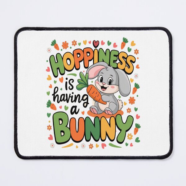 Item preview, Hoppiness is Having a Bunny – Cute Bunny Lover Design designed and sold by Petpixy.
