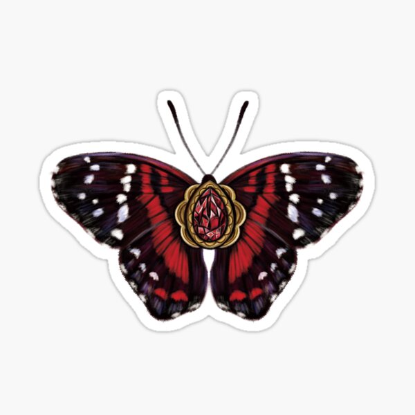 Item preview, Birth Gemstone Butterfly (July) - Scarlet Peacock Butterfly with Ruby Gemstone designed and sold by Scarlet Swan.