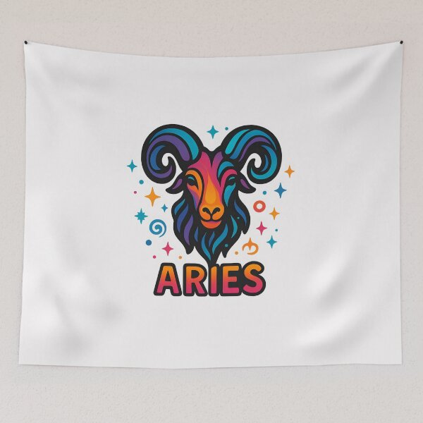 Item preview, Aries Zodiac Sign T-Shirt – Bold & Fiery Psychedelic Horoscope Design 1 designed and sold by sifo2024.