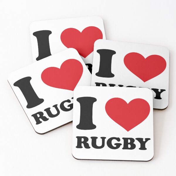 Item preview, I ❤️ Rugby – Black Text Red Heart Design designed and sold by EmeraldeaArt.