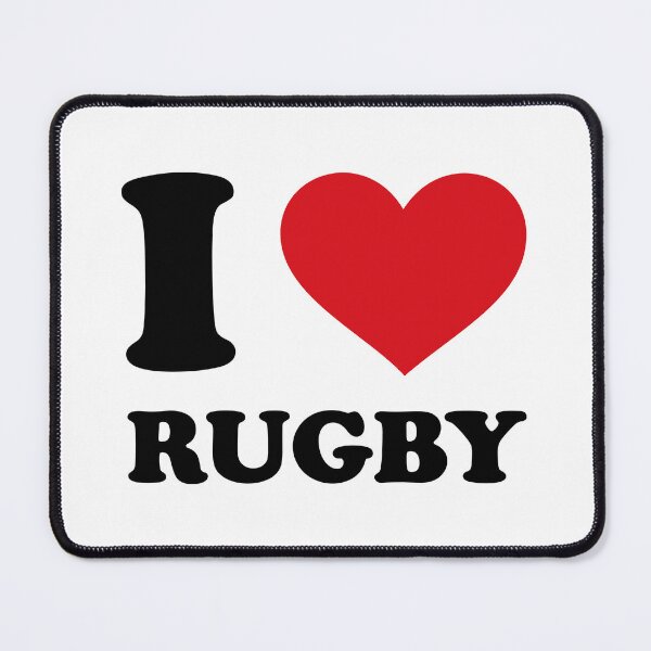 Item preview, I ❤️ Rugby – Black Text Red Heart Design designed and sold by EmeraldeaArt.