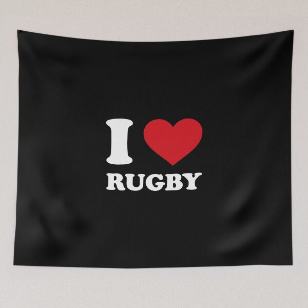 Item preview, I ❤️ Rugby – White Text Red Heart Design designed and sold by EmeraldeaArt.