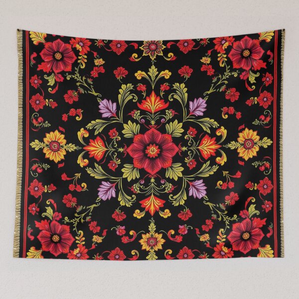 Item preview, Bufanda floral tradicional Torkaman: chal étnico vintage designed and sold by UnboxedZone.