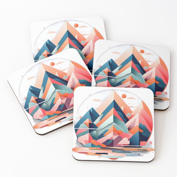 Item preview, Abstract Mountain Reflections in Circle designed and sold by SketchNStyle.