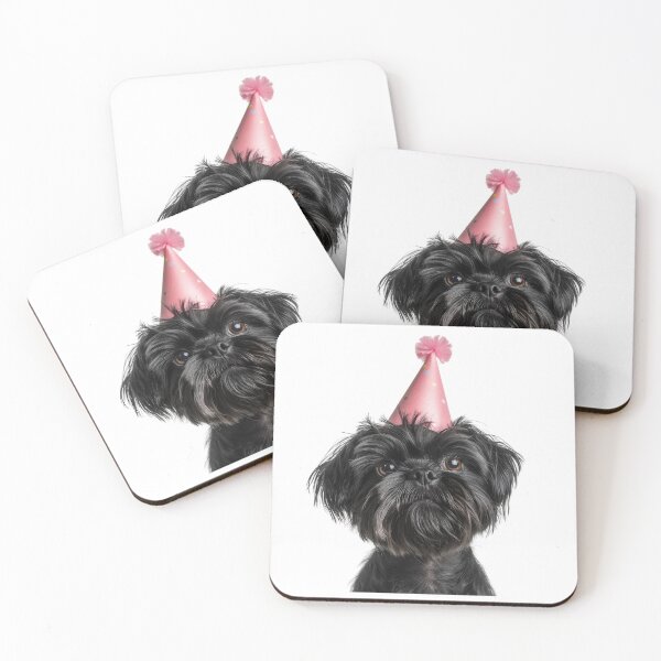 Item preview, Cute Affenpinscher dog with Party Hat Birthday Celebration designed and sold by LazyOwlStore.
