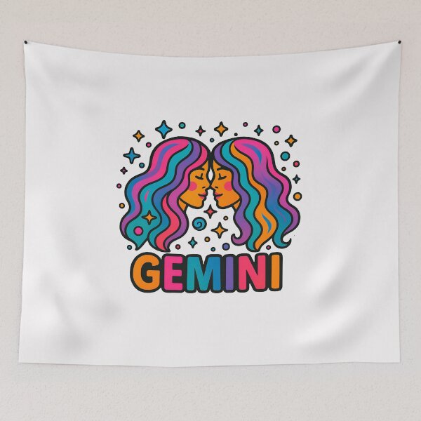 Item preview, Gemini Zodiac Sign T-Shirt – Colorful & Expressive Star Sign Art designed and sold by sifo2024.