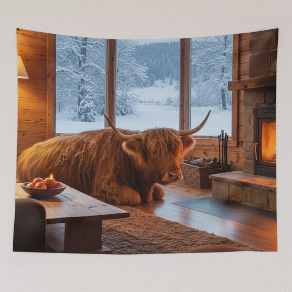 Item preview, Highland cow fireplace  designed and sold by Md1982.