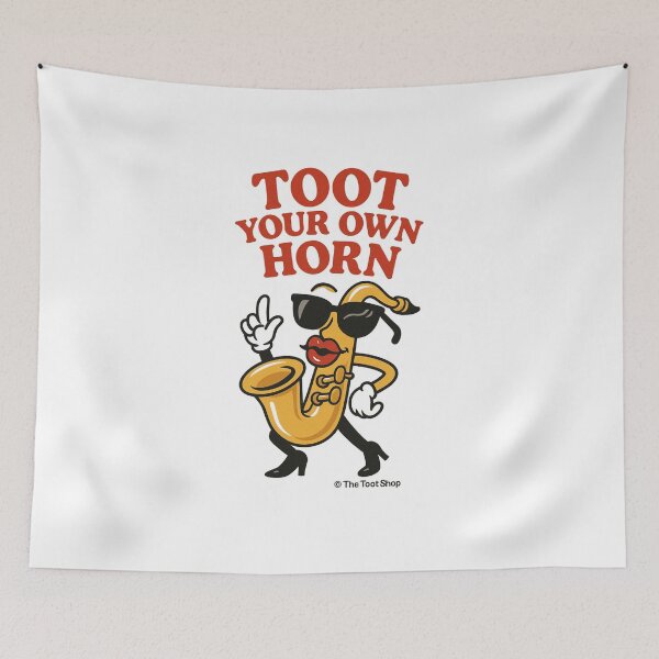 Item preview, Toot Your Own Horn – Cool Saxophone Cartoon designed and sold by TheTootShop.