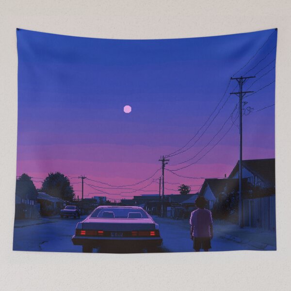 Item preview, Lofi Nostalgic Moonlight Pixel Art designed and sold by V-Fantasy.
