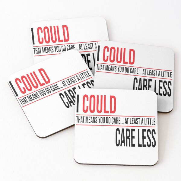 Item preview, "I Could Care Less – Sarcastic Grammar Humor Tee – Ironic Apathy Design"   designed and sold by DG-ShopLT.