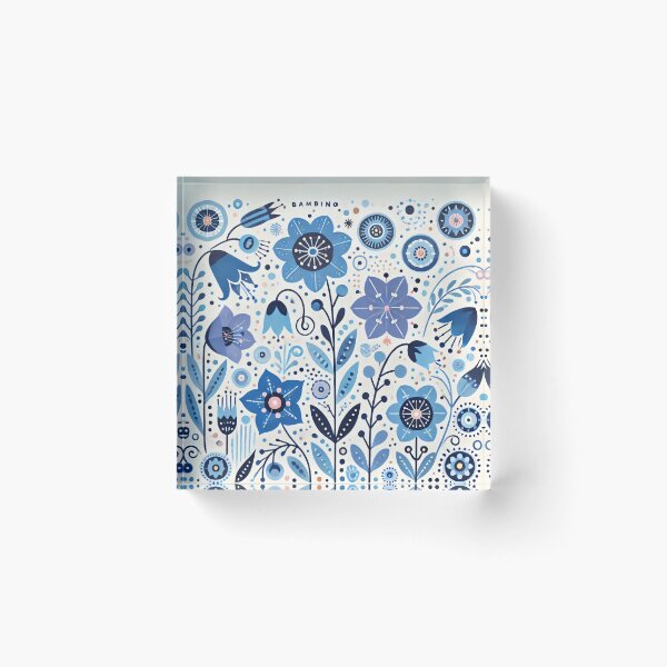 Item preview, Scandinavian Folk Art Blue Bell Flowers and Plants by heidiannemorris © designed and sold by FOLK ART FUSION by heidiannemorris.