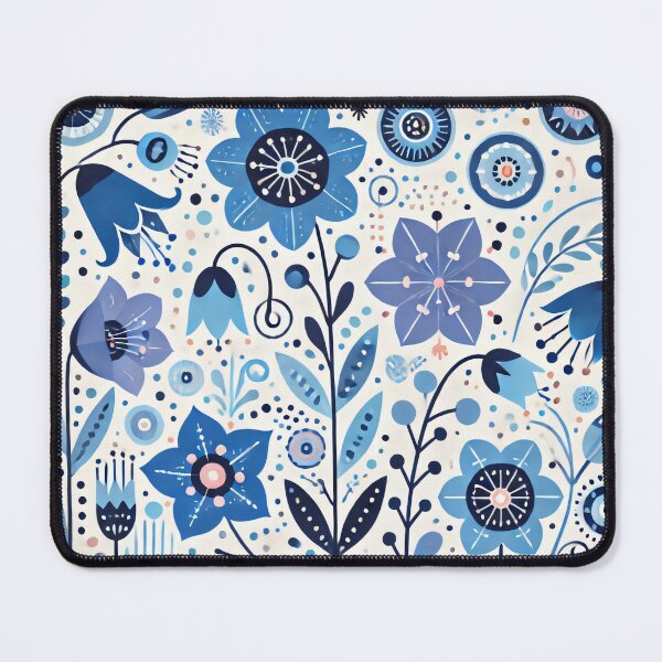 Item preview, Scandinavian Folk Art Blue Bell Flowers and Plants by heidiannemorris © designed and sold by FOLK ART FUSION.