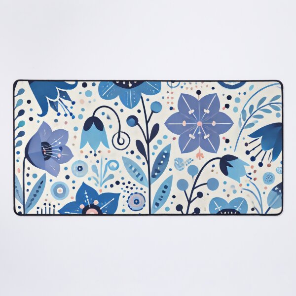 Item preview, Scandinavian Folk Art Blue Bell Flowers and Plants by heidiannemorris © designed and sold by FOLK ART FUSION.