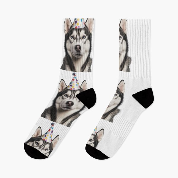 Item preview, Cute Alaskan Malamute dog with Party Hat Birthday Celebration designed and sold by LazyOwlStore.