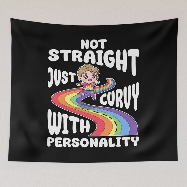 Item preview, NOT STRAIGHT, JUST CURVY WITH PERSONALITY - LGBTQA+ GIFT designed and sold by KEF Custom.