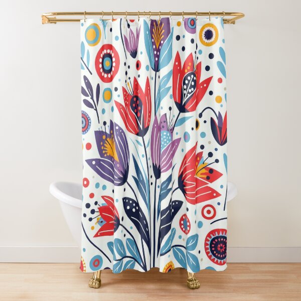 Item preview,  Scandinavian Folk Art Colourful Tulips and Flowers by heidiannemorris © designed and sold by FOLK ART FUSION by heidiannemorris.