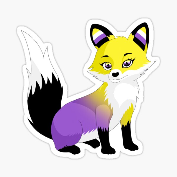 Item preview, Cute Non Binary Pride Fox designed and sold by Art Gurl Roxy.