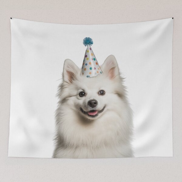 Item preview, Cute American Eskimo dog with Party Hat Birthday Celebration designed and sold by LazyOwlStore.