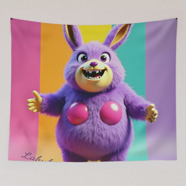 Item preview, Trans, Purple and Yellow, Happy, Hairy Labubu designed and sold by Huskyyy Designs.