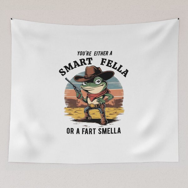 Item preview, Funny Cowboy Frog T-Shirt – “You’re Either a Smart Fella or a Fart Smella” Vintage Western Humor Tee designed and sold by Glow Wind ⭐⭐⭐⭐⭐.