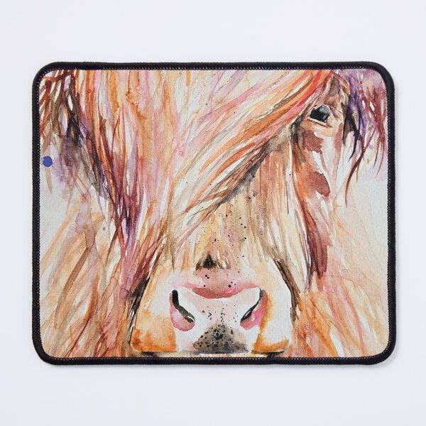 Item preview, Loose messy style watercolour painting of a Shaggy Highland Cow by Elle Smith Art designed and sold by Elle-Smith-Art.