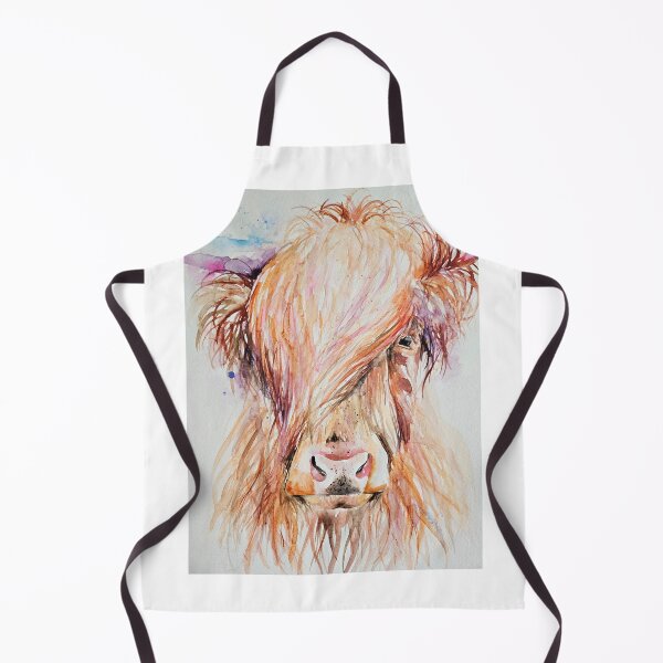 Item preview, Loose messy style watercolour painting of a Shaggy Highland Cow by Elle Smith Art designed and sold by Elle-Smith-Art.