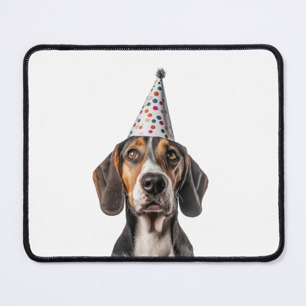 Item preview, Cute American Foxhound dog with Party Hat Birthday Celebration designed and sold by LazyOwlStore.