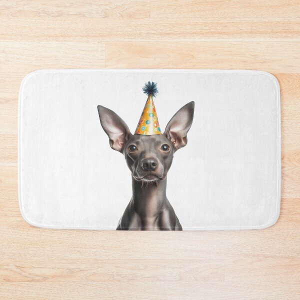 Item preview, Cute American Hairless Terrier dog with Party Hat Birthday Celebration designed and sold by LazyOwlStore.