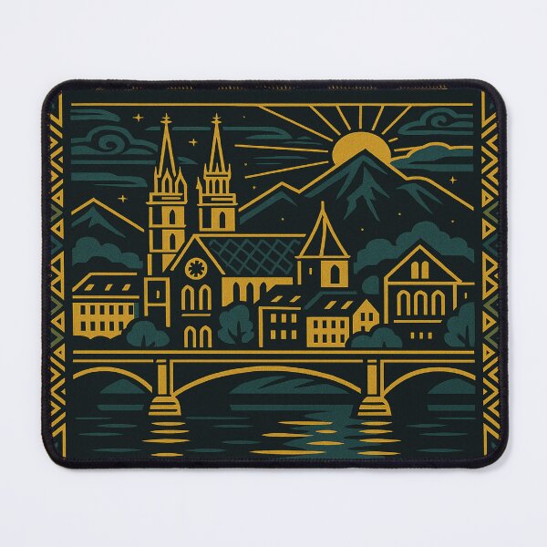 Item preview, Basel Switzerland – Art Deco Travel Poster designed and sold by StudioCultura.